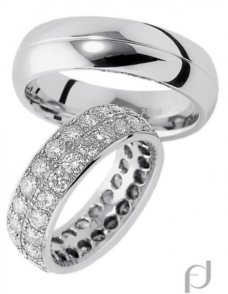 Trauringe Weissgold von Furrer Jacot 62-51070 + 71-18170